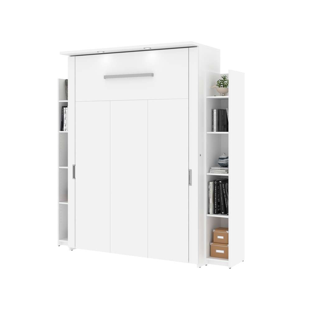 Bestar - Lumina Full Murphy Bed with 2 Shelving Units (79W) in White - 85895-17 veiw 2