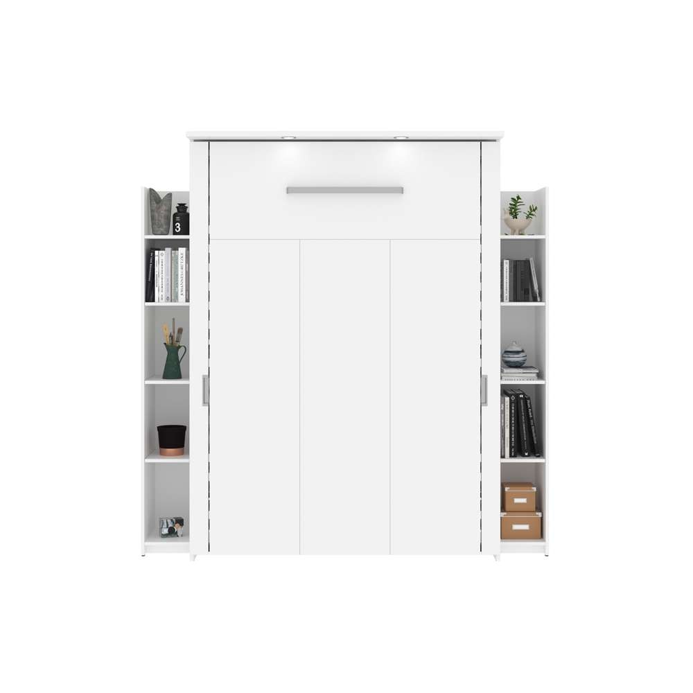 Bestar - Lumina Full Murphy Bed with 2 Shelving Units (79W) in White - 85895-17 veiw 3