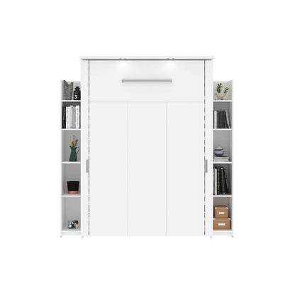 Bestar - Lumina Full Murphy Bed with 2 Shelving Units (79W) in White - 85895-17 veiw 3