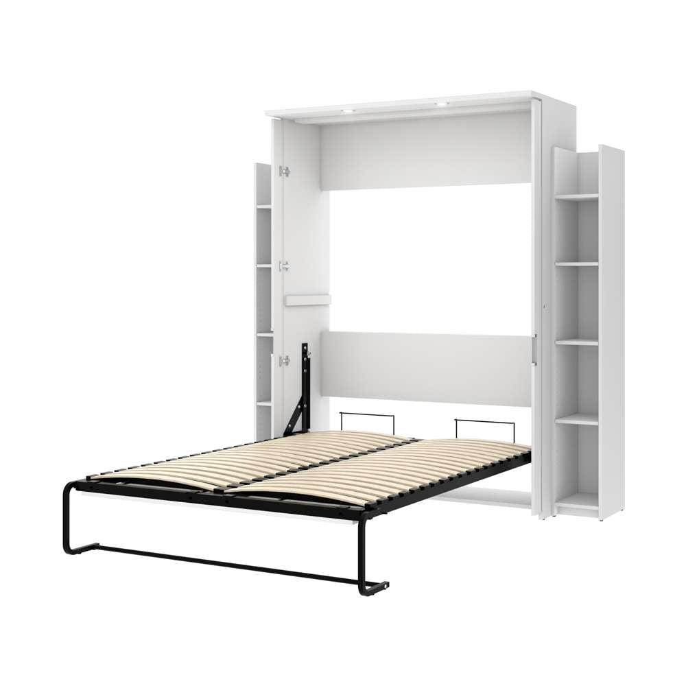 Bestar - Lumina Full Murphy Bed with 2 Shelving Units (79W) in White - 85895-17 veiw 4
