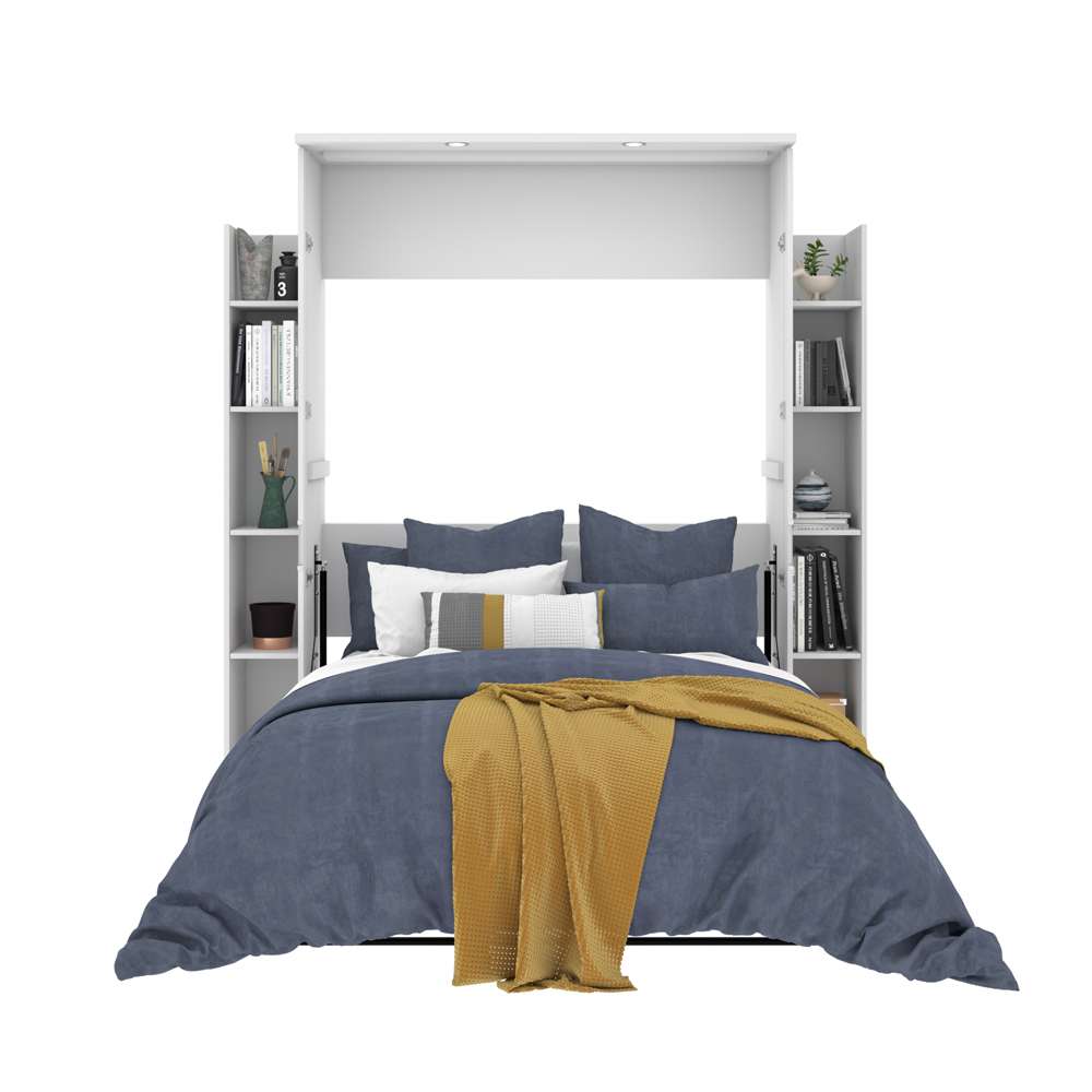 Bestar - Lumina Full Murphy Bed with 2 Shelving Units (79W) in White - 85895-17 veiw 6