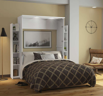 Bestar - Lumina Full Murphy Bed with 2 Shelving Units (79W) in White - 85895-17 veiw 7