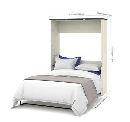Bestar - Lumina Full Murphy Bed with Desk and 2 Storage Cabinets (107W) in White Chocolate - 85893-31 veiw 6