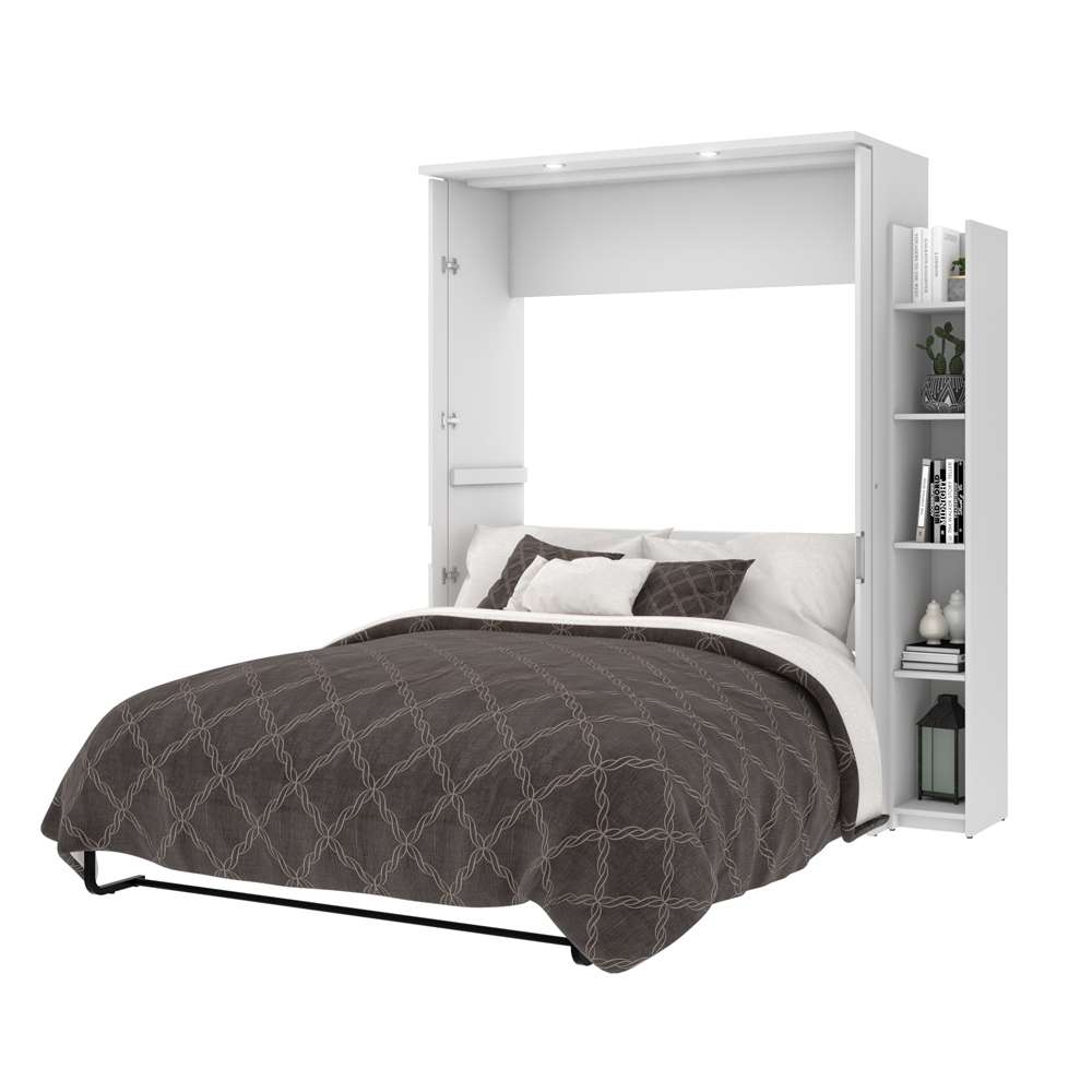 Bestar - Lumina Full Murphy Bed with Shelving Unit (69W) in White - 85894-17 veiw 4