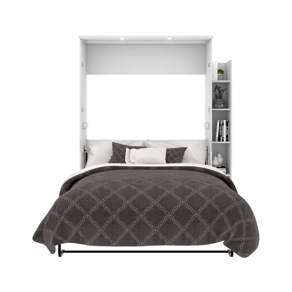 Bestar - Lumina Full Murphy Bed with Shelving Unit (69W) in White - 85894-17 veiw 6