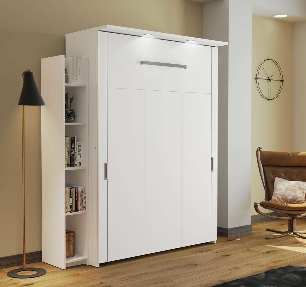 Bestar - Lumina Full Murphy Bed with Shelving Unit (69W) in White - 85894-17 veiw 7