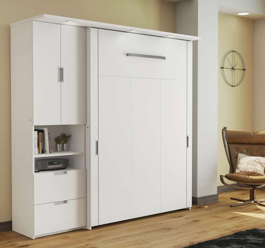 Bestar - Lumina Full Murphy Bed with Storage Cabinet (82W) in White - 85898-17 veiw 2
