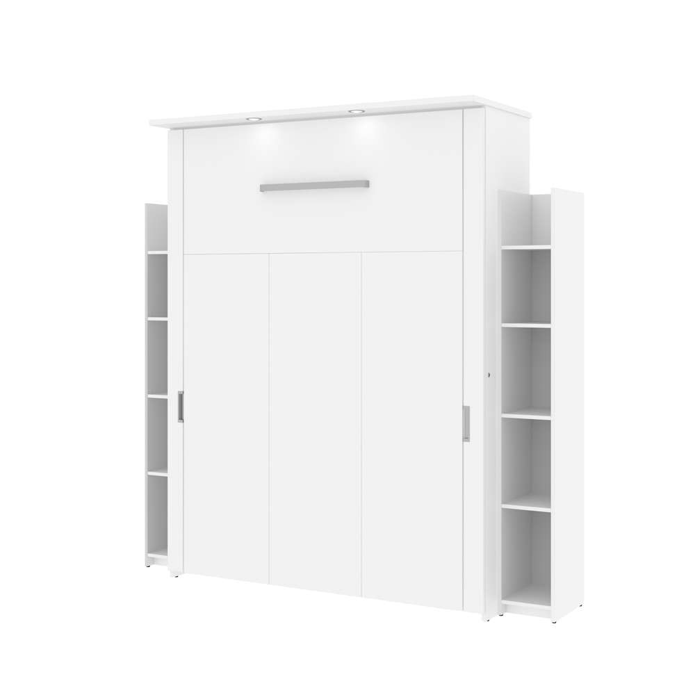 Bestar - Lumina Queen Murphy Bed with 2 Shelving Units (86W) in White - 85885-17 veiw 1