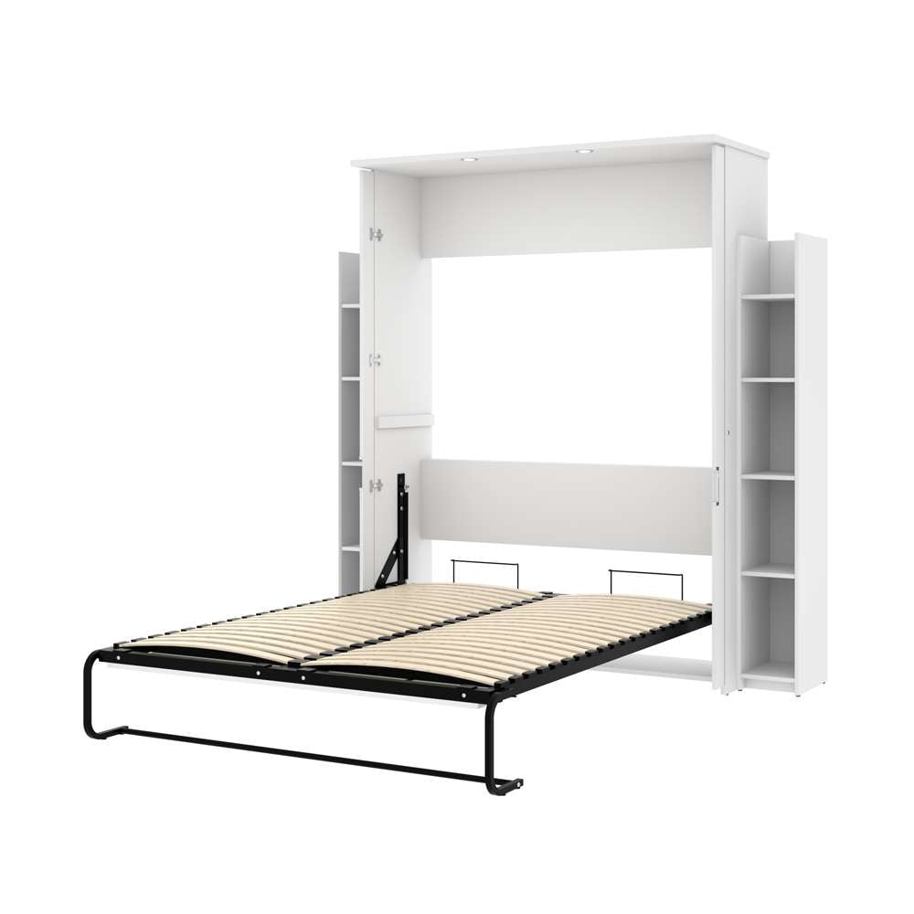 Bestar - Lumina Queen Murphy Bed with 2 Shelving Units (86W) in White - 85885-17 veiw 2