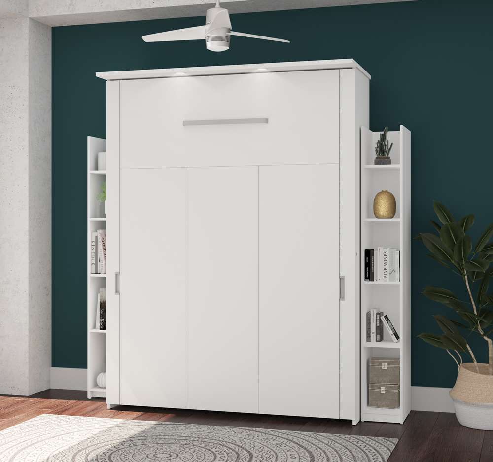 Bestar - Lumina Queen Murphy Bed with 2 Shelving Units (86W) in White - 85885-17 veiw 3