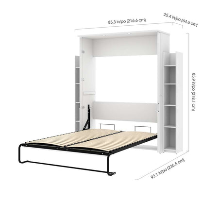 Bestar - Lumina Queen Murphy Bed with 2 Shelving Units (86W) in White - 85885-17 veiw 5