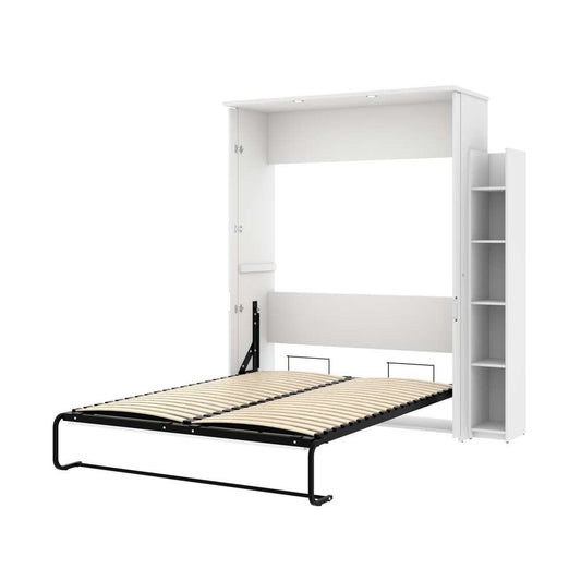 Bestar - Lumina Queen Murphy Bed with Shelving Unit (76W) in White - 85884-17 veiw 2