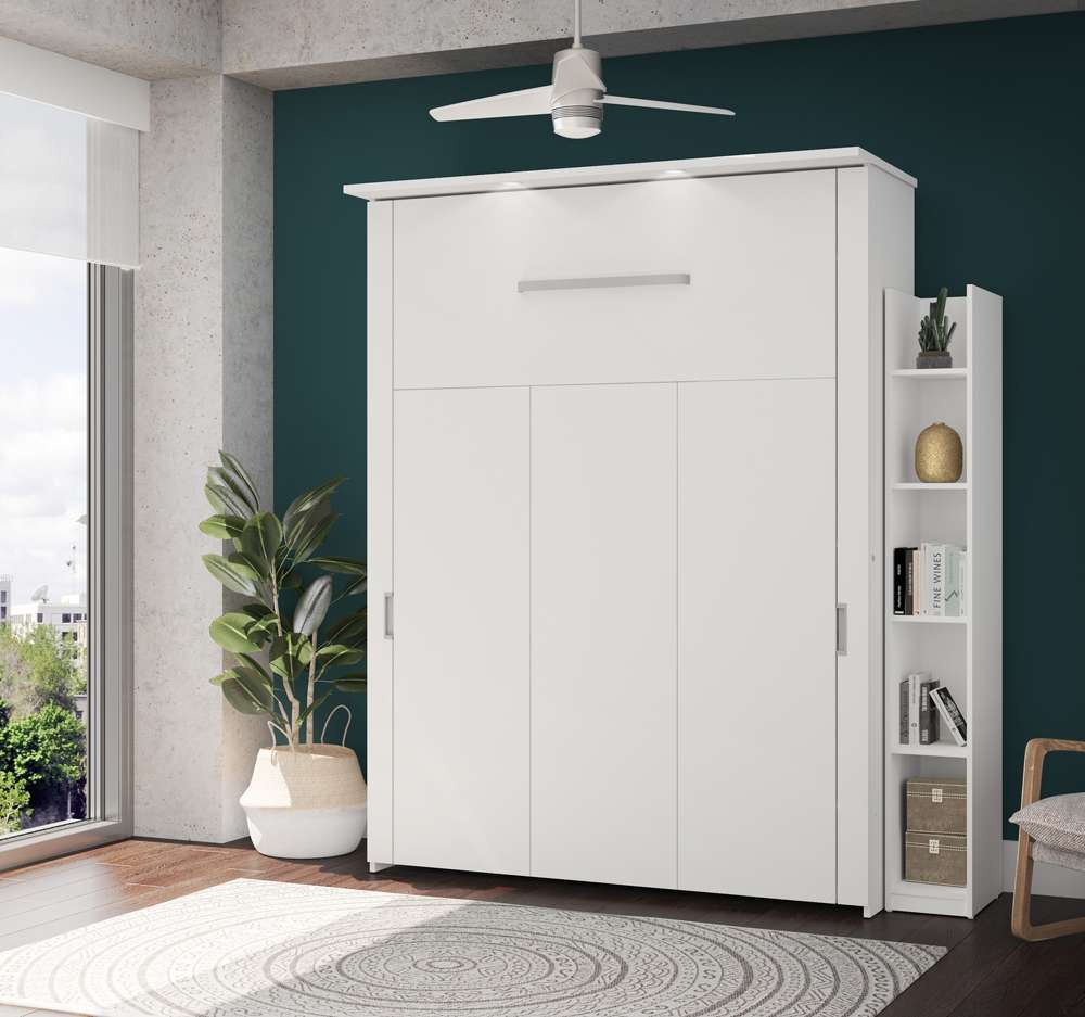 Bestar - Lumina Queen Murphy Bed with Shelving Unit (76W) in White - 85884-17 veiw 3