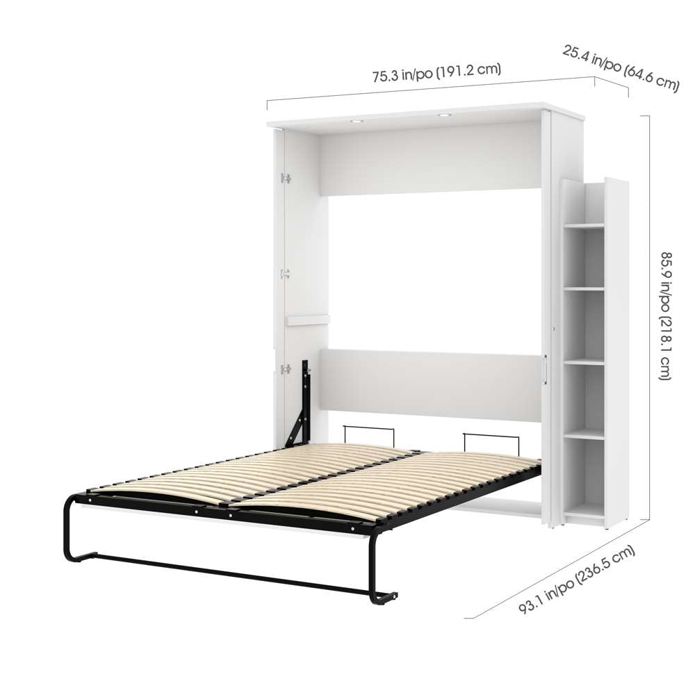 Bestar - Lumina Queen Murphy Bed with Shelving Unit (76W) in White - 85884-17 veiw 5