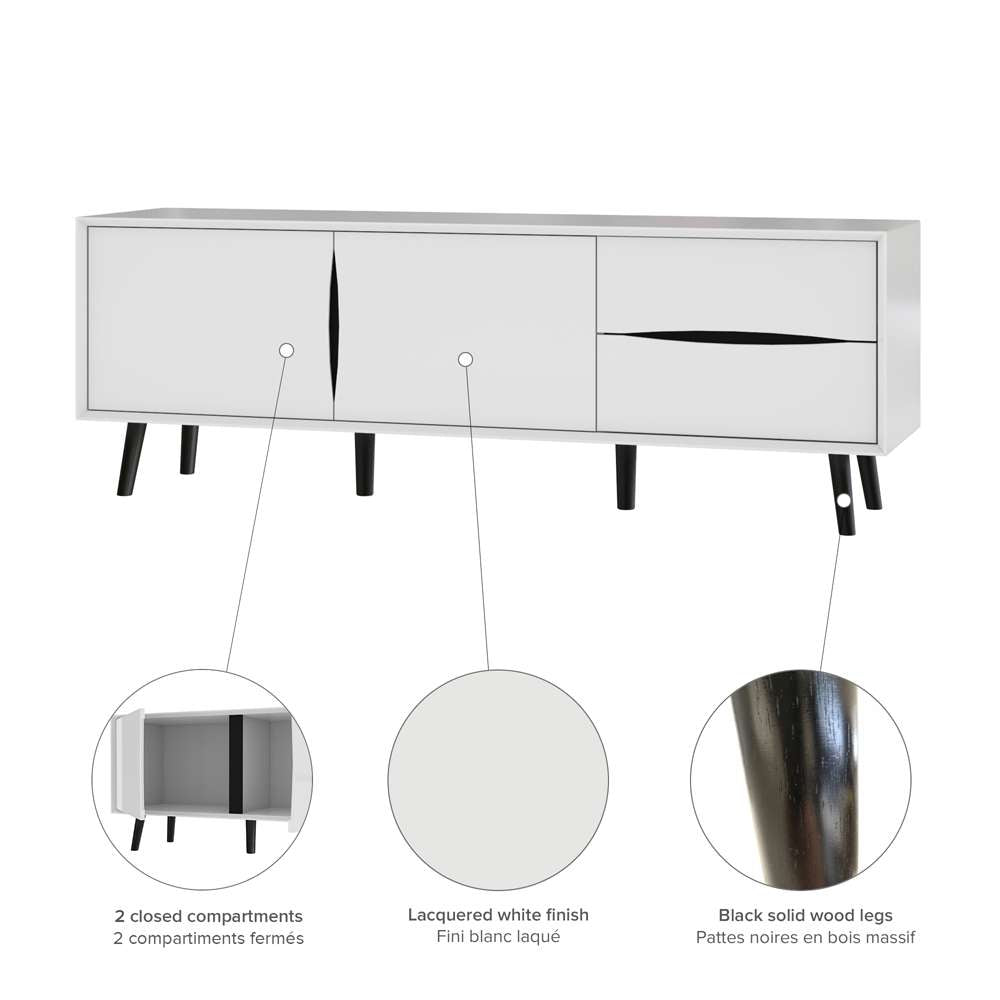 Bestar - Maia 63W Tv Stand For 50 Inch Tv in White - 102201-000001 veiw 4