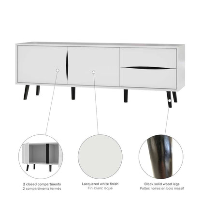 Bestar - Maia 63W Tv Stand For 50 Inch Tv in White - 102201-000001 veiw 4