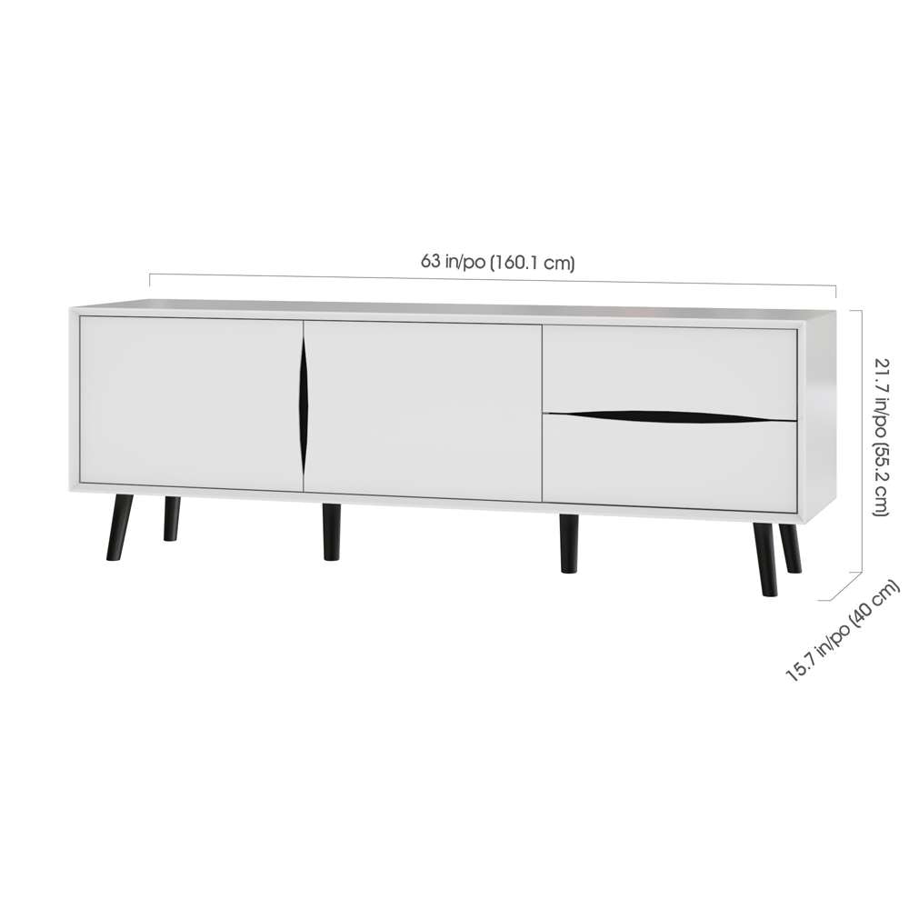 Bestar - Maia 63W Tv Stand For 50 Inch Tv in White - 102201-000001 veiw 5