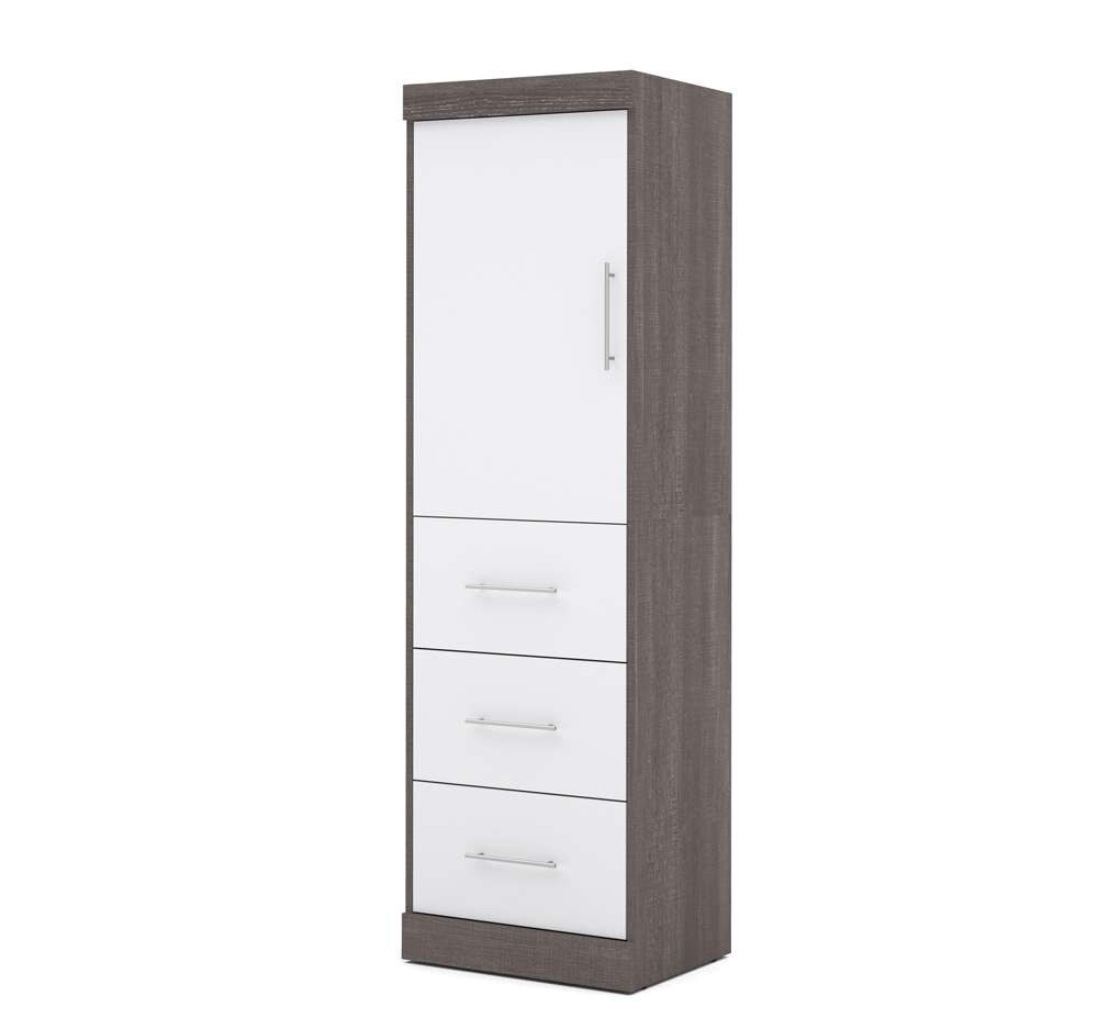 Bestar - Nebula 25W Wardrobe with 3 Drawers in Bark Grey & White - 25871-4717 veiw 1