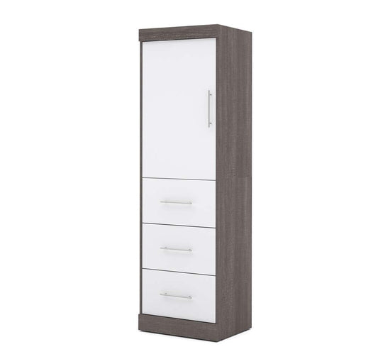 Bestar - Nebula 25W Wardrobe with 3 Drawers in Bark Grey & White - 25871-4717 veiw 1