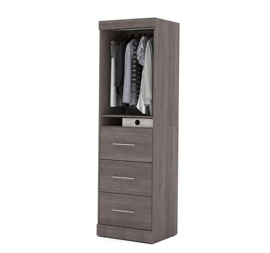 Bestar - Nebula 25W Wardrobe with 3 Drawers in Bark Grey - 25871-47 veiw 2