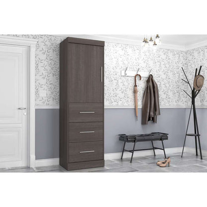 Bestar - Nebula 25W Wardrobe with 3 Drawers in Bark Grey - 25871-47 veiw 3