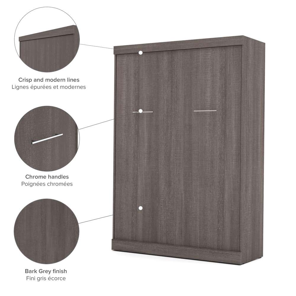 Bestar - Nebula 59W Full Murphy Bed in Bark Grey - 25183-47 veiw 6