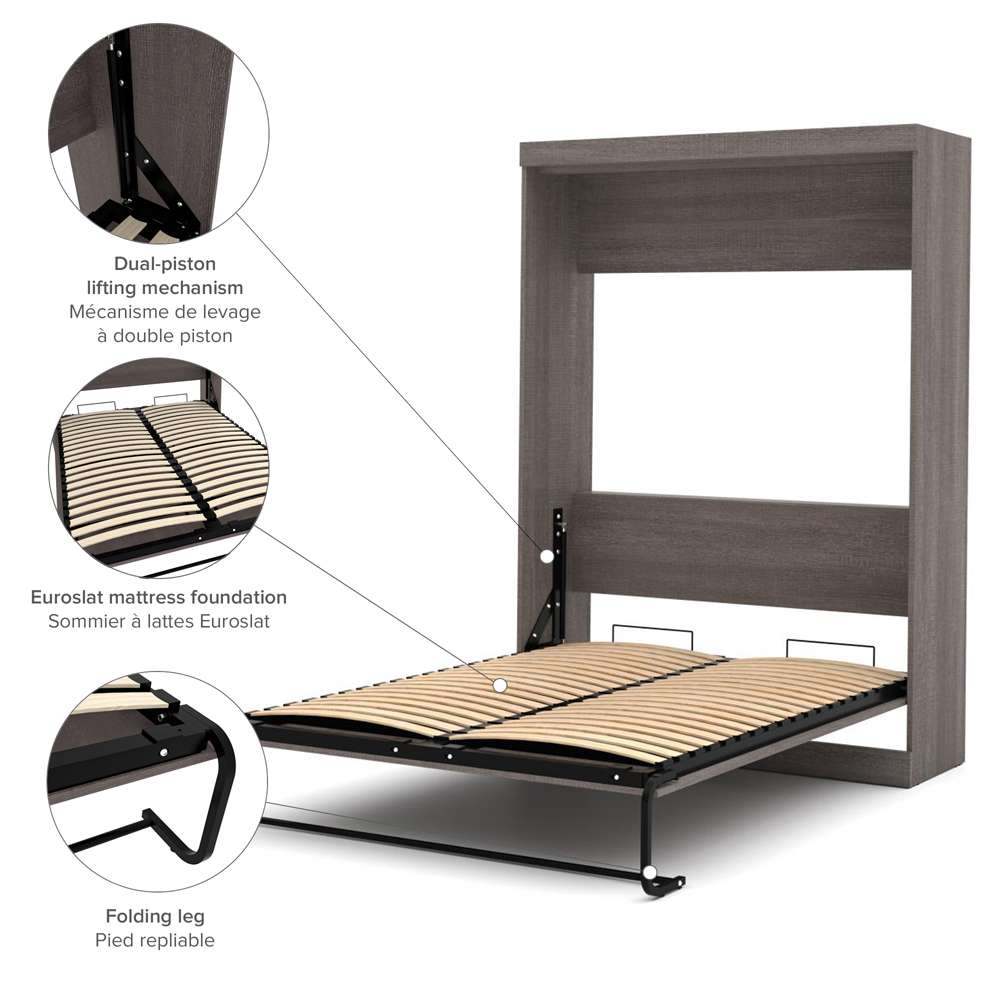 Bestar - Nebula 59W Full Murphy Bed in Bark Grey - 25183-47 veiw 7