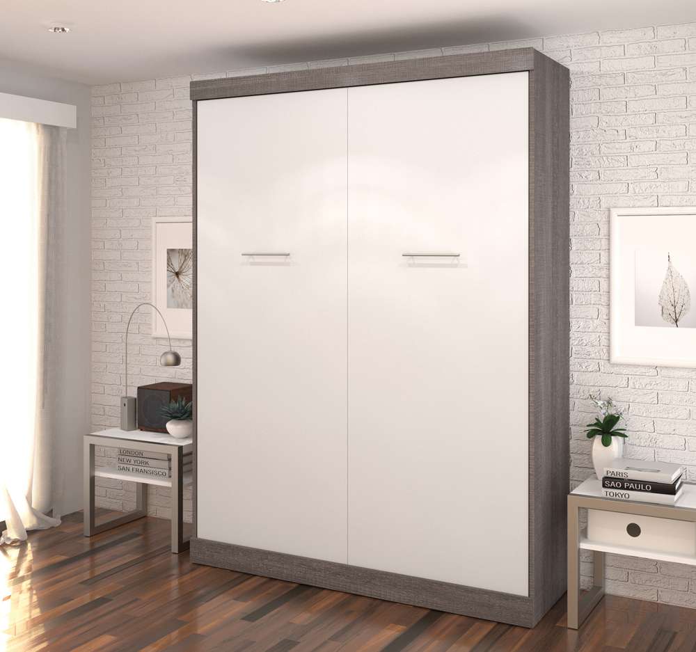 Bestar - Nebula 65W Queen Murphy Bed in Bark Grey & White - 25184-4717 veiw 5