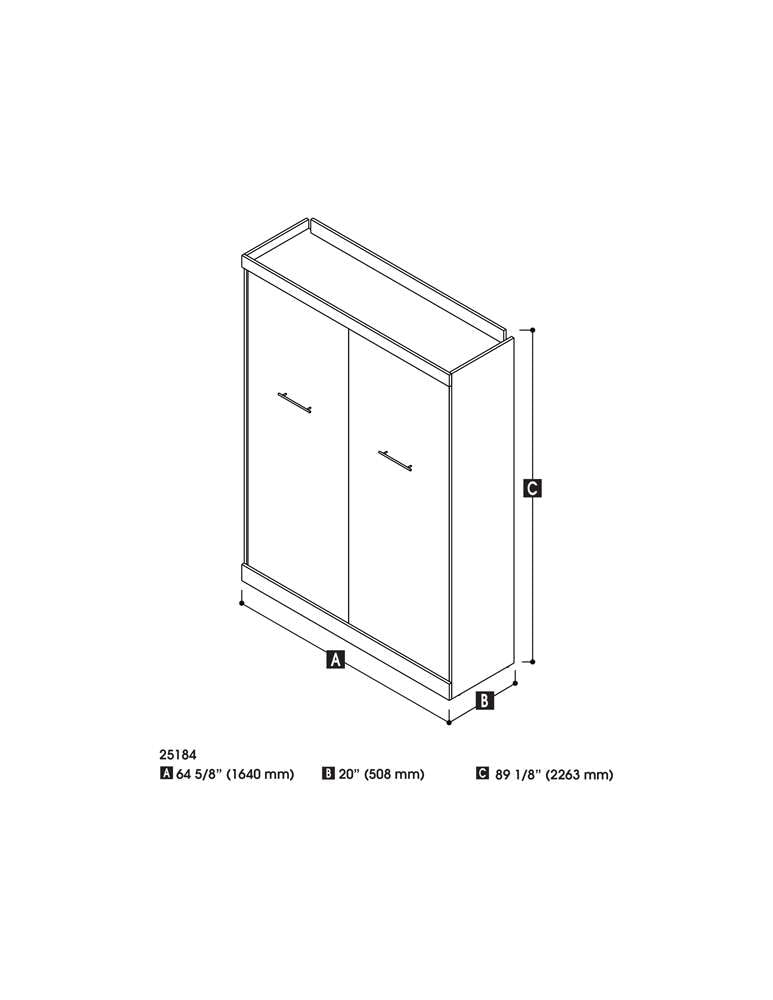 Bestar - Nebula 65W Queen Murphy Bed in Bark Grey & White - 25184-4717 veiw 6