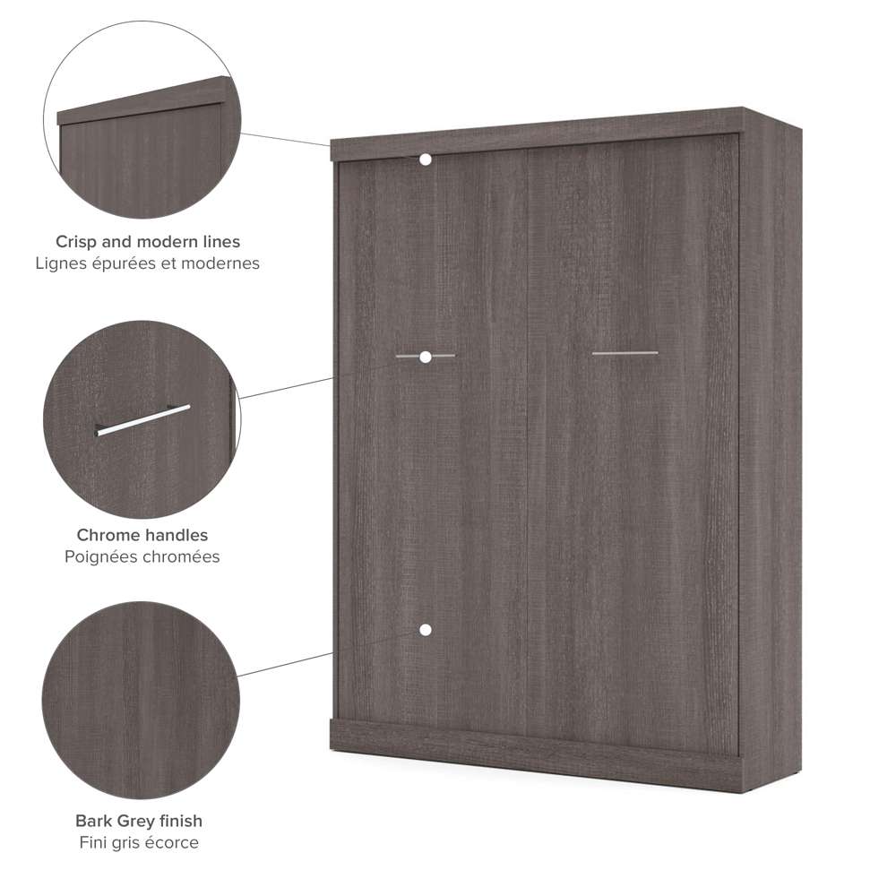 Bestar - Nebula 65W Queen Murphy Bed in Bark Grey - 25184-47 veiw 6
