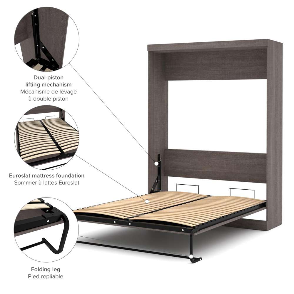 Bestar - Nebula 65W Queen Murphy Bed in Bark Grey - 25184-47 veiw 7