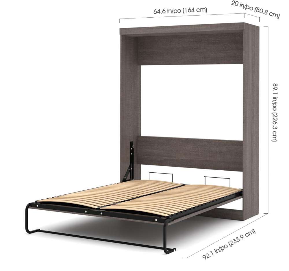 Bestar - Nebula 65W Queen Murphy Bed in Bark Grey - 25184-47 veiw 9