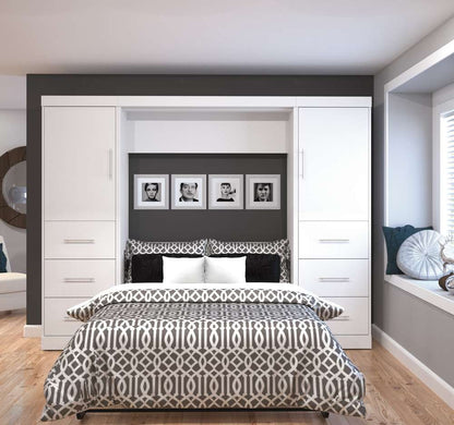 Bestar - Nebula Full Murphy Bed and 2 Storage Units with Drawers (109W) in White - 25894-17 veiw 3