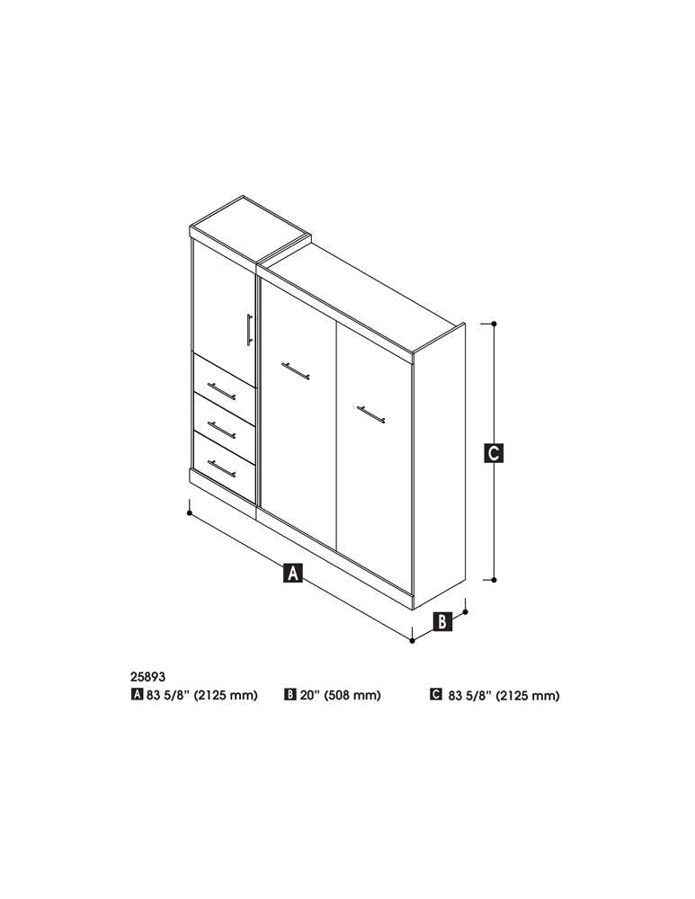 Bestar - Nebula Full Murphy Bed and Storage Unit with Drawers (84W) in Bark Grey & White - 25892-4717 veiw 4