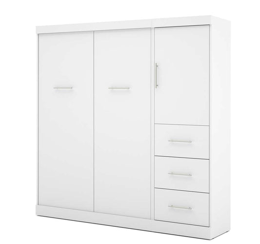 Bestar - Nebula Full Murphy Bed and Storage Unit with Drawers (84W) in White - 25892-17 veiw 1