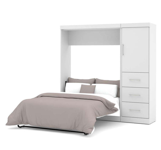 Bestar - Nebula Full Murphy Bed and Storage Unit with Drawers (84W) in White - 25892-17 veiw 2