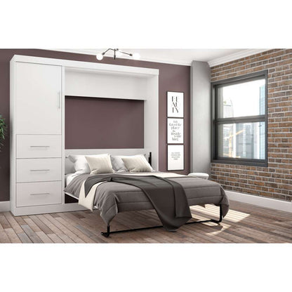 Bestar - Nebula Full Murphy Bed and Storage Unit with Drawers (84W) in White - 25892-17 veiw 3