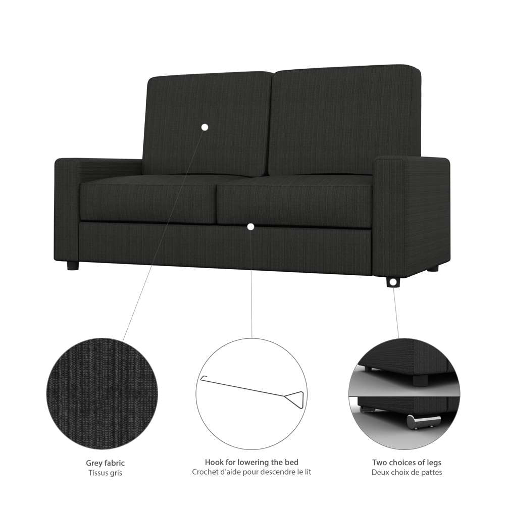 Bestar - Nebula Full Murphy Bed with Sofa (73W) in White - 25720-000017 veiw 7