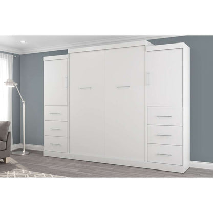 Bestar - Nebula Queen Murphy Bed and 2 Storage Units with Drawers (115W) in White - 25884-17 veiw 4