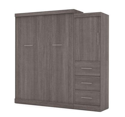 Bestar - Nebula Queen Murphy Bed and Storage Unit with Drawers (90W) in Bark Grey - 25882-47 veiw 3
