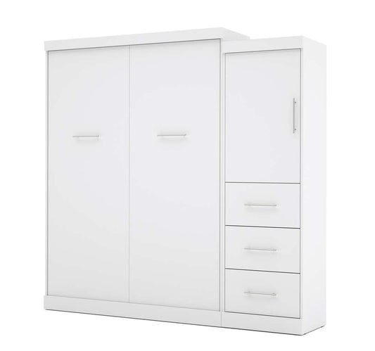 Bestar - Nebula Queen Murphy Bed and Storage Unit with Drawers (90W) in White - 25882-17 veiw 1