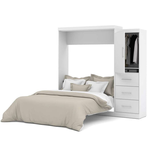Bestar - Nebula Queen Murphy Bed and Storage Unit with Drawers (90W) in White - 25882-17 veiw 2