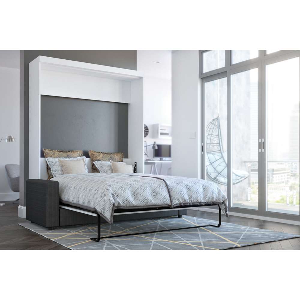 Bestar - Nebula Queen Murphy Bed with Sofa (78W) in White - 25721-000017 veiw 4