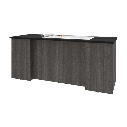 Bestar - Norma 71W Desk Shell in Black & Bark Gray - 181400-000018 veiw 1