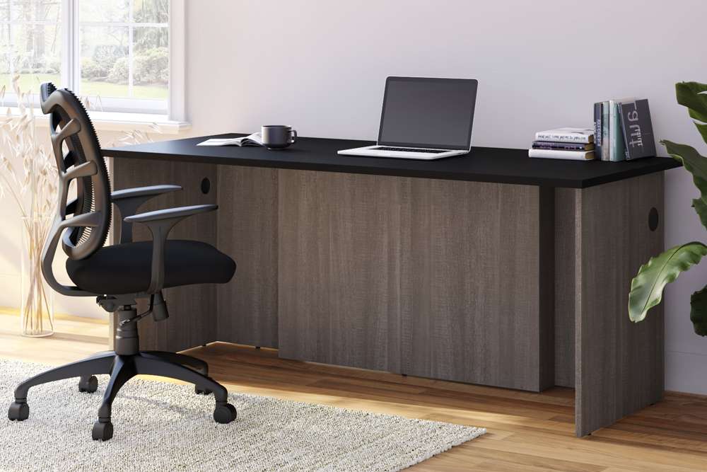 Bestar - Norma 71W Desk Shell in Black & Bark Gray - 181400-000018 veiw 4