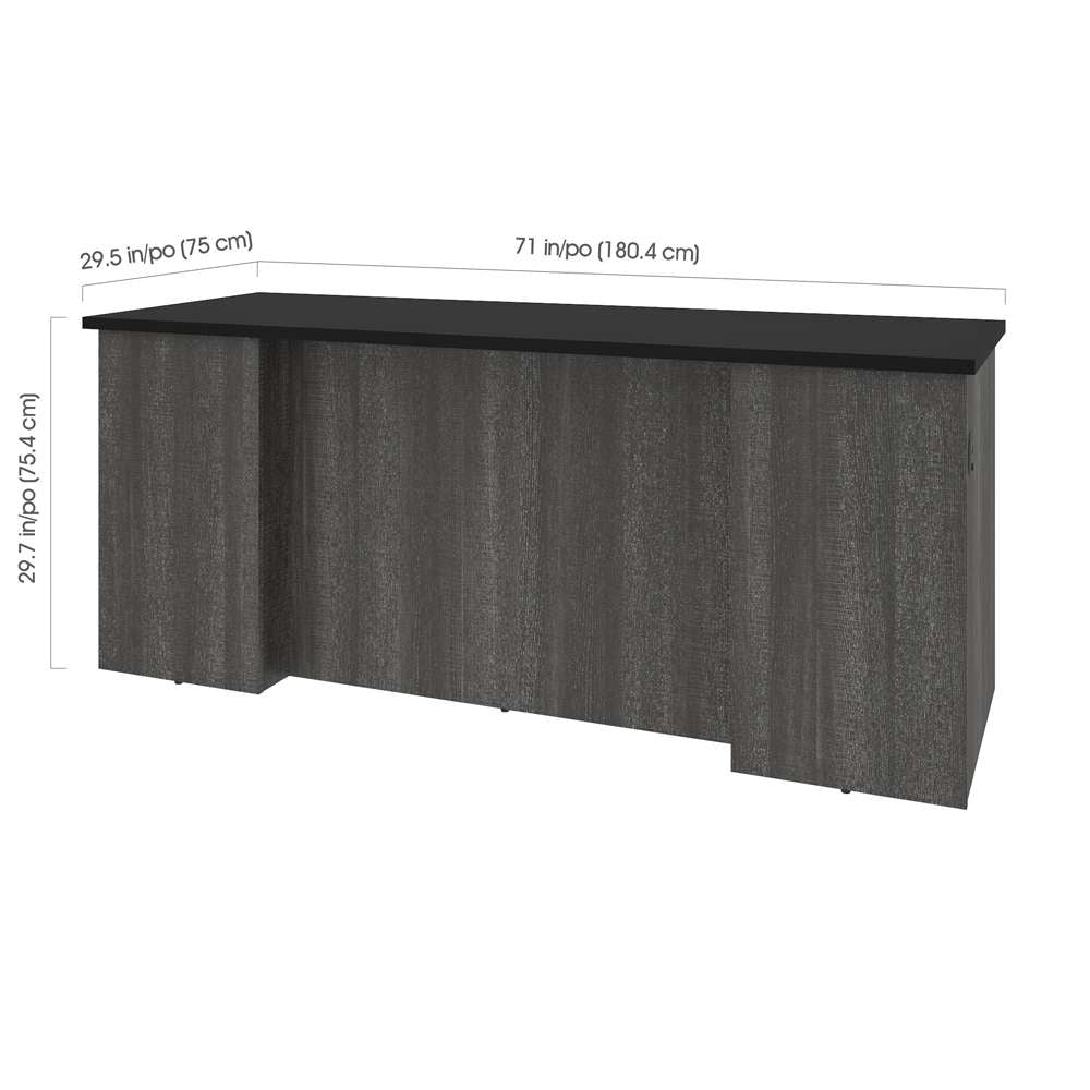 Bestar - Norma 71W Desk Shell in Black & Bark Gray - 181400-000018 veiw 6