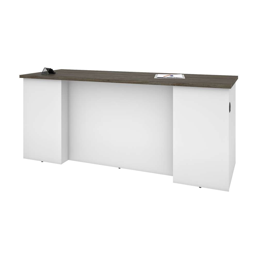 Bestar - Norma 71W Desk Shell in Walnut Grey & White - 181400-000035 veiw 1