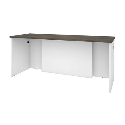 Bestar - Norma 71W Desk Shell in Walnut Grey & White - 181400-000035 veiw 2