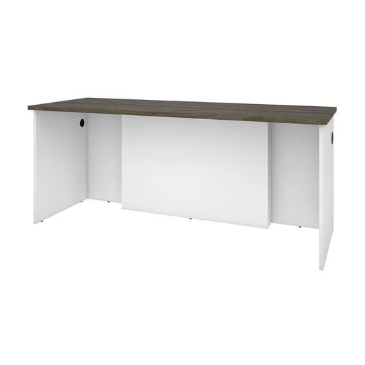 Bestar - Norma 71W Desk Shell in Walnut Grey & White - 181400-000035 veiw 2