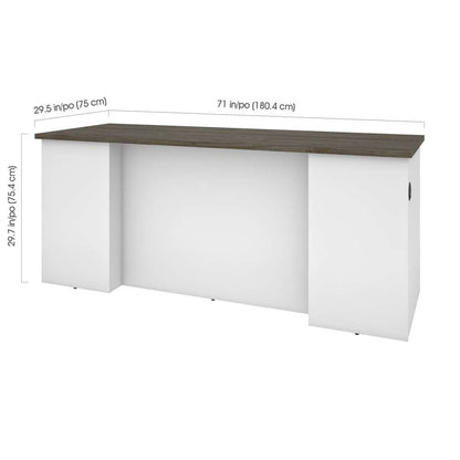 Bestar - Norma 71W Desk Shell in Walnut Grey & White - 181400-000035 veiw 5
